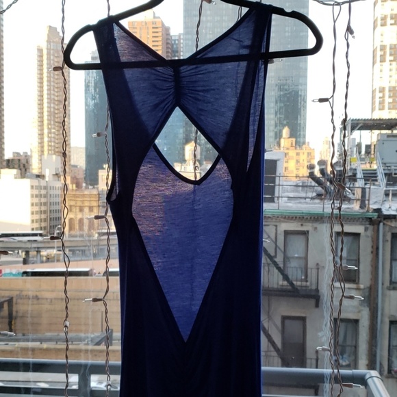 Ultramarine Blue Maxi Dress with Cutout Back - Picture 2 of 3